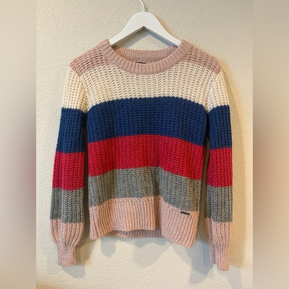 Abercrombie & Fitch Women’s Bold Striped Wool/Alpaca Blend Crew Neck Sweater - S